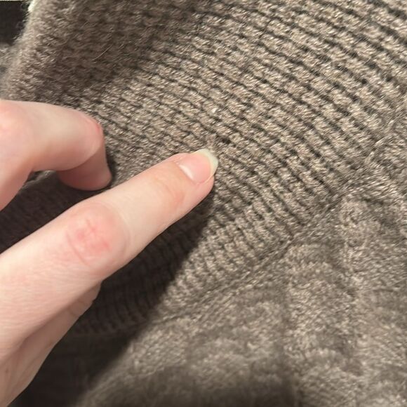 Rani Arabella Brown Cashmere Checkerboard Sweater Jacket - Picture 6 of 9